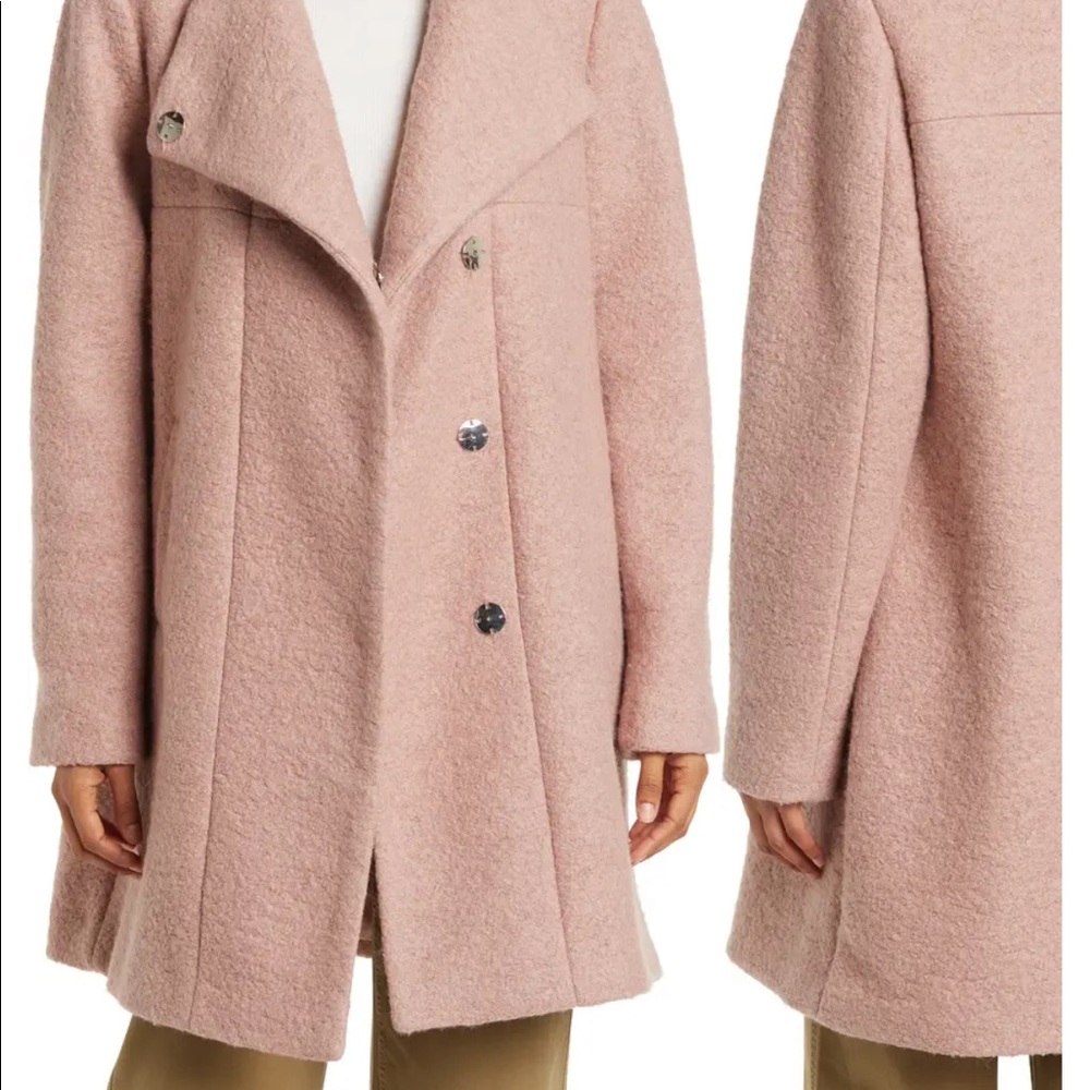 NWT Kenneth Cole Knit Wool Blend Coat in Blush, S